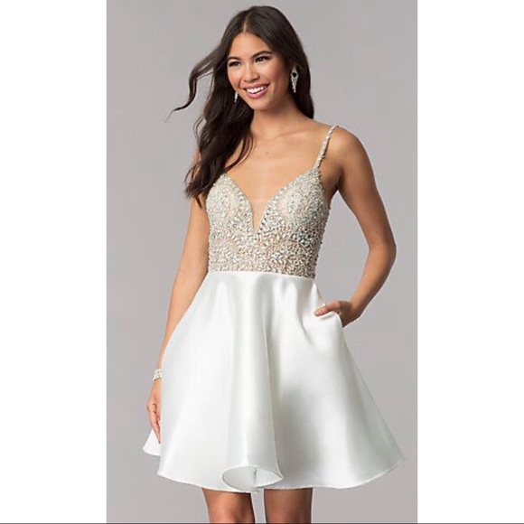 Jovani Dresses & Skirts - White Rhinestone Cocktail Dress